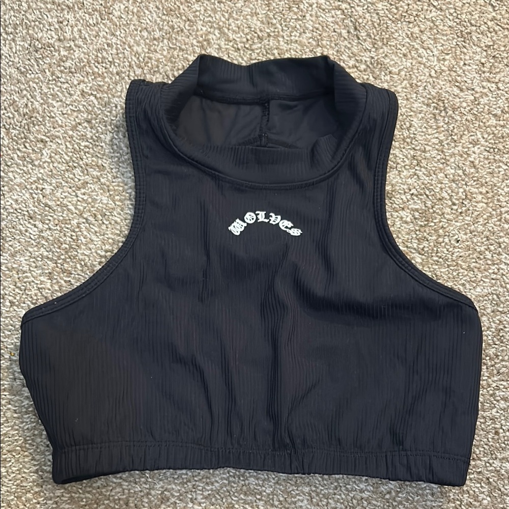 Darc Sport Black Sleeveless Crop Tank Top